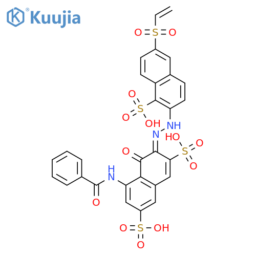 2,7-Naphthalenedisulfonicacid,5-(benzoylamino)-3-[2-[6-(ethenylsulfonyl)-1-sulfo-2-naphthalenyl]diazenyl]-4-hydroxy- structure