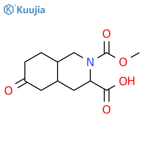 2-(methoxycarbonyl)-6-oxo-decahydroisoquinoline-3-carboxylic acid structure