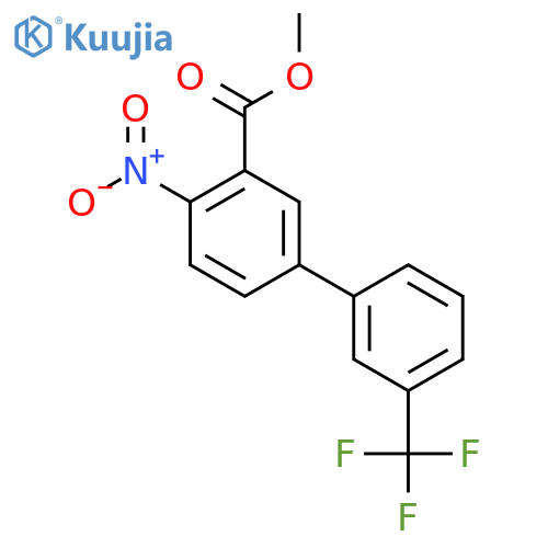 4-Nitro-3'-(trifluoromethyl)biphenyl-3-carboxylic acid methyl ester structure