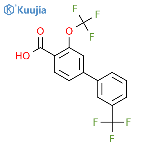 3-(Trifluoromethoxy)-3'-(trifluoromethyl)biphenyl-4-carboxylic acid structure