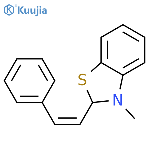 Benzothiazole,2,3-dihydro-3-methyl-2-(2-phenylethenyl)-, (Z)- (9CI) structure