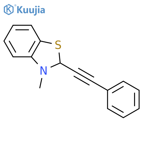 Benzothiazole,2,3-dihydro-3-methyl-2-(2-phenylethynyl)- structure