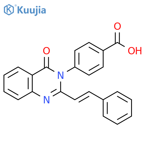 Benzoic acid, 4-[4-oxo-2-[(1E)-2-phenylethenyl]-3(4H)-quinazolinyl]- structure