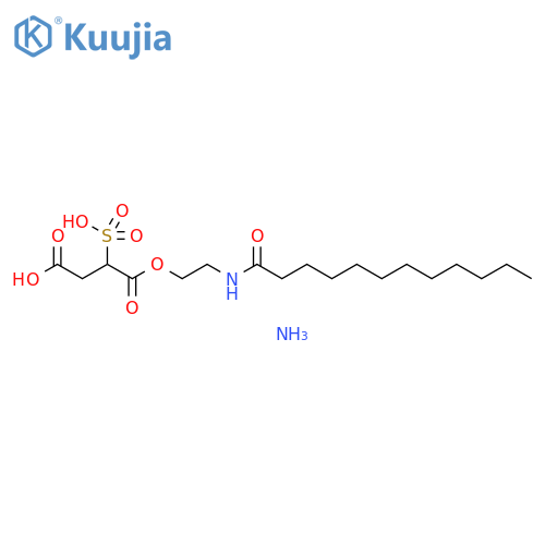 Butanedioic acid,2-sulfo-, 1-[2-[(1-oxododecyl)amino]ethyl] ester, ammonium salt (1:2) structure