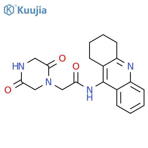1-Piperazineacetamide,2,5-dioxo-N-(1,2,3,4-tetrahydro-9-acridinyl)- structure