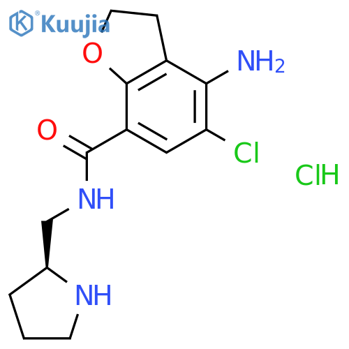 7-Benzofurancarboxamide,4-amino-5-chloro-2,3-dihydro-N-[(2S)-2-pyrrolidinylmethyl]-, monohydrochloride(9CI) structure