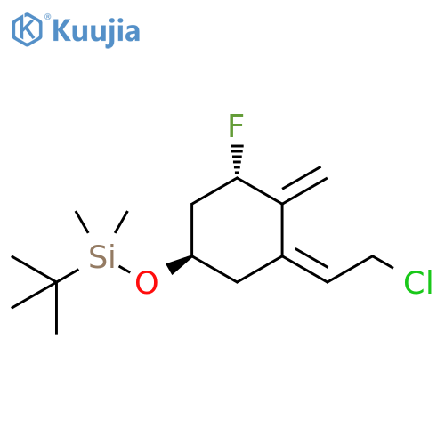 Silane,[[(1R,3Z,5S)-3-(2-chloroethylidene)-5-fluoro-4-methylenecyclohexyl]oxy](1,1-dimethylethyl)dimethyl- structure