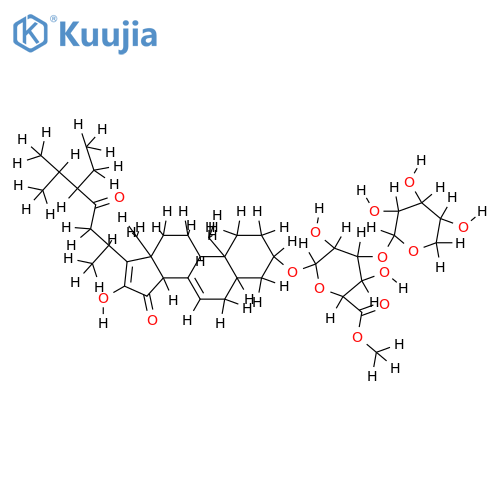 16-hydroxy-3beta-O-[beta-D-xylopyranosyl-(1->3)-beta-D-glucopyranosyloxyuronic acid]-5alpha,14beta-poriferasta-7,16-diene-15,23-dione methyl ester structure