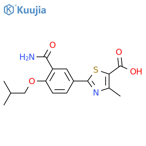 2-3-(Aminocarbonyl)-4-(2-methylpropoxy)phenyl-4-methyl-5-thiazolecarboxylic Acid structure