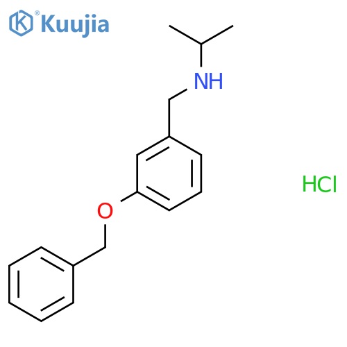 {[3-(Benzyloxy)phenyl]methyl}(propan-2-yl)amine hydrochloride structure