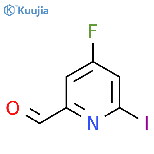 2-Pyridinecarboxaldehyde, 4-fluoro-6-iodo- structure