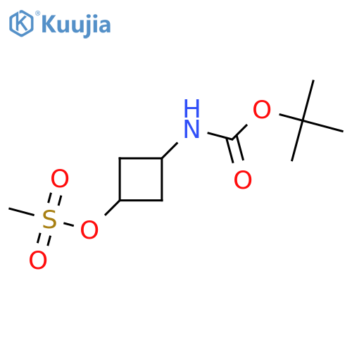 tert-butyl cis-N-[3-(methanesulfonyloxy)cyclobutyl]carbamate structure