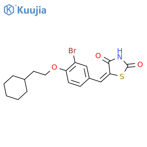 5-3-Bromo-4-(2-cyclohexylethoxy)phenylmethylene-2,4-thiazolidinedione structure