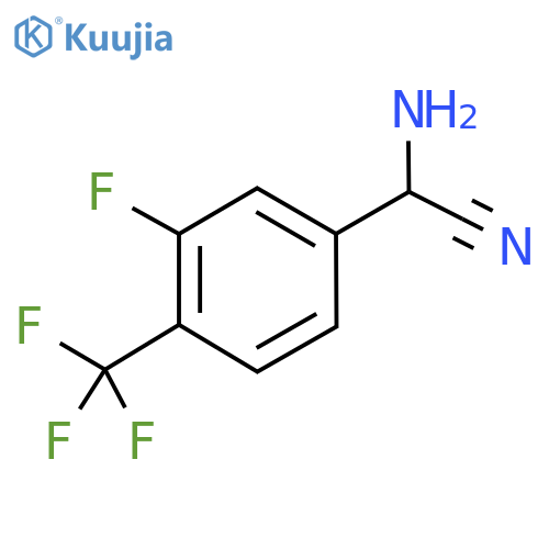 2-amino-2-(3-fluoro-4-(trifluoromethyl)phenyl)acetonitrile structure