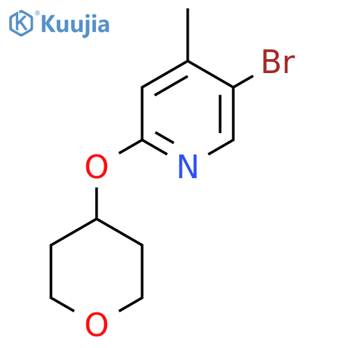 5-Bromo-4-methyl-2-(tetrahydro-pyran-4-yloxy)-pyridine structure