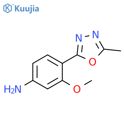 3-methoxy-4-(5-methyl-1,3,4-oxadiazol-2-yl)aniline structure
