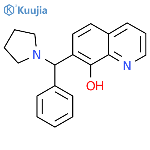 8-Quinolinol, 7-(phenyl-1-pyrrolidinylmethyl)- structure
