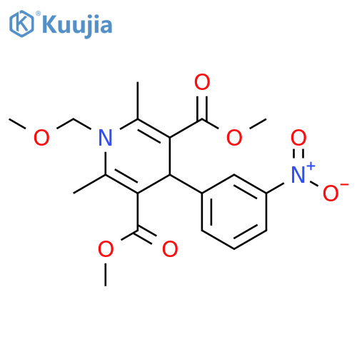 3,5-Pyridinedicarboxylic acid, 1,4-dihydro-1-(methoxymethyl)-2,6-dimethyl-4-(3-nitrophenyl)-, 3,5-dimethyl ester structure