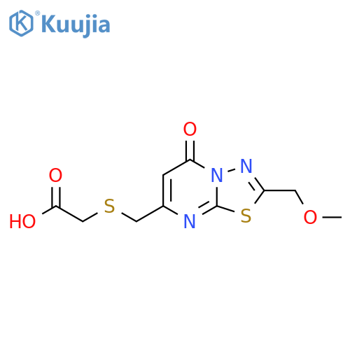 2-({[2-(Methoxymethyl)-5-oxo-5H-[1,3,4]thiadiazolo[3,2-a]pyrimidin-7-yl]methyl}sulfanyl)acetic acid structure