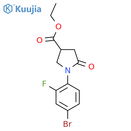 Ethyl 1-(4-bromo-2-fluorophenyl)-5-oxopyrrolidine-3-carboxylate structure