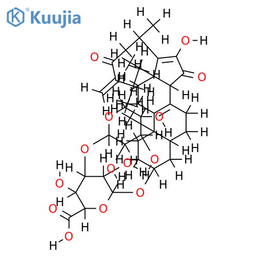 16-hydroxy-3beta-O-[beta-D-xylopyranosyl-(1->3)-beta-D-glucopyranosyloxyuronic acid]-5alpha,14beta-ergosta-8,16,24(24(1))-triene-15,23-dione structure