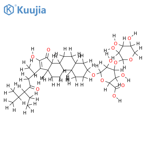 16-hydroxy-3beta-O-[beta-D-xylopyranosyl-(1->3)-beta-D-glucopyranosyloxyuronic acid]-5alpha,14beta-poriferast-16-ene-15,23-dione structure