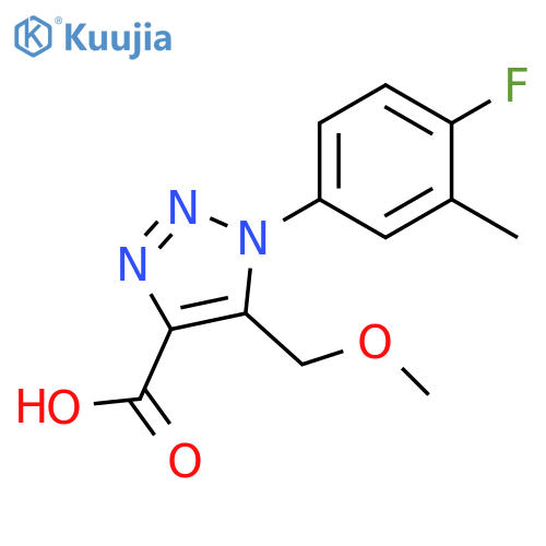 1-(4-fluoro-3-methylphenyl)-5-(methoxymethyl)-1H-1,2,3-triazole-4-carboxylic acid structure