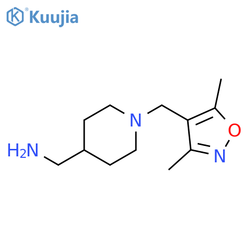 {1-[(3,5-dimethyl-1,2-oxazol-4-yl)methyl]piperidin-4-yl}methanamine structure