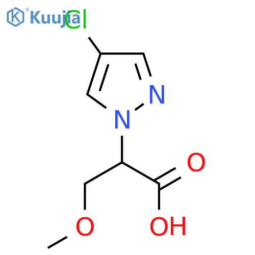 2-(4-Chloro-1H-pyrazol-1-yl)-3-methoxypropanoic acid structure