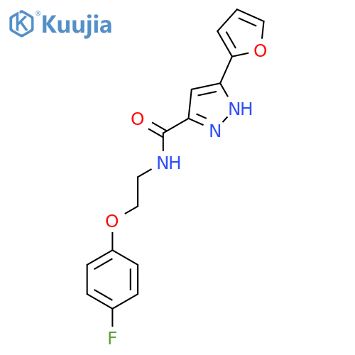 N-2-(4-fluorophenoxy)ethyl-5-(furan-2-yl)-1H-pyrazole-3-carboxamide structure