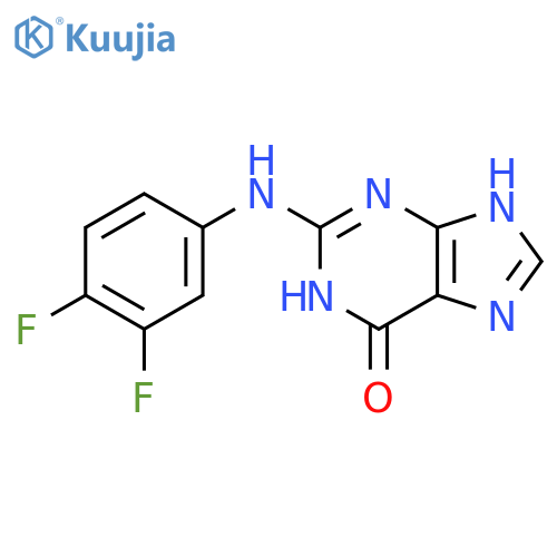 6H-Purin-6-one,2-[(3,4-difluorophenyl)amino]-1,9-dihydro- structure
