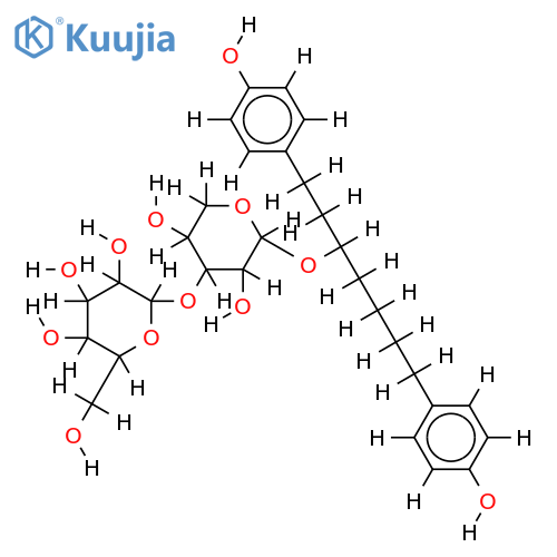 (3R)-1,7-bis-(4-dihydroxyphenyl)-3-heptanol 3-O-beta-D-glucopyranosyl(1->3)-beta-D-xylopyranoside structure