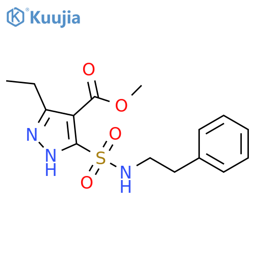 methyl 3-ethyl-5-[(2-phenylethyl)sulfamoyl]-1H-pyrazole-4-carboxylate structure