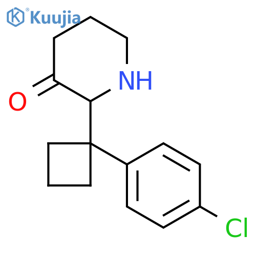 2-(1-(4-Chlorophenyl)cyclobutyl)piperidin-3-one structure