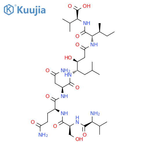 L-Valine,N-[N-[3-hydroxy-6-methyl-1-oxo-4-[[N2-[N2-(N-L-valyl-L-seryl)-L-glutaminyl]-L-asparaginyl]amino]heptyl]-L-isoleucyl]-,[S-(R*,R*)]- (9CI) structure