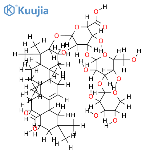 (3beta)-28-hydroxy-28-oxoolean-12-en-3-yl-beta-D-xylopyranosyl-(1->3)-beta-D-galactopyranosyl-(1->3)-beta-D-glucopyranosiduronic acid structure