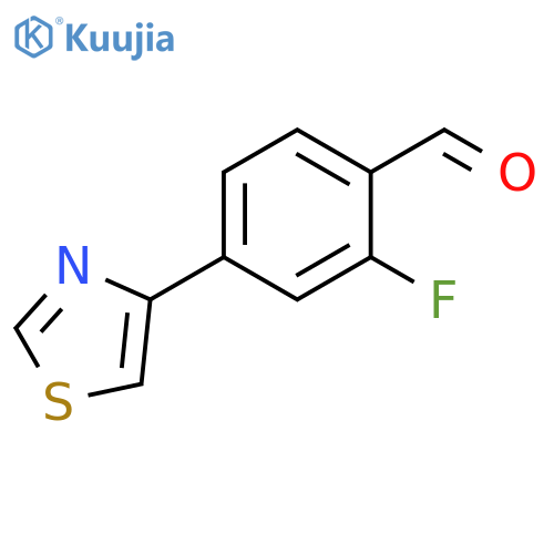 Benzaldehyde, 2-fluoro-4-(4-thiazolyl)- structure