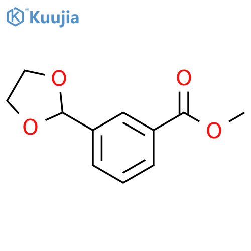 Benzoic acid, 3-(1,3-dioxolan-2-yl)-, methyl ester structure