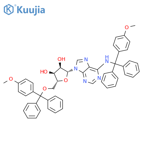Adenosine,N-[bis(4-methoxyphenyl)phenylmethyl]-5'-O-[bis(4-methoxyphenyl)phenylmethyl]-(9CI) structure