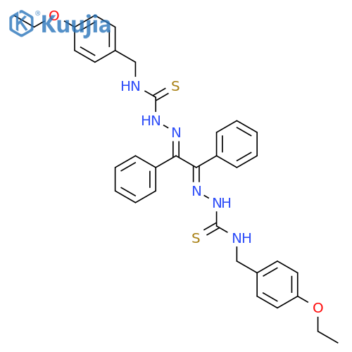 Hydrazinecarbothioamide,2,2'-(1,2-diphenyl-1,2-ethanediylidene)bis[N-[(4-ethoxyphenyl)methyl]- (9CI) structure