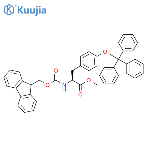L-Tyrosine, N-[(9H-fluoren-9-ylmethoxy)carbonyl]-O-(triphenylmethyl)-, methyl ester structure