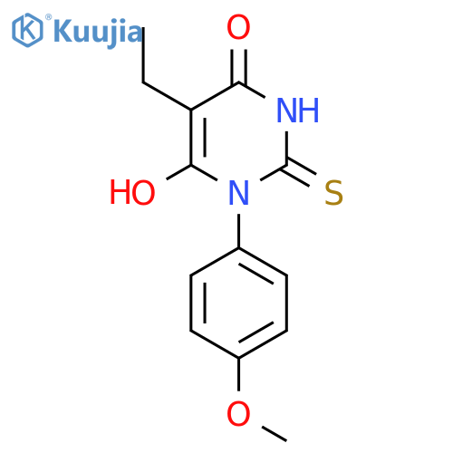 5-Ethyl-6-hydroxy-3-(4-methoxyphenyl)-2-sulfanyl-3,4-dihydropyrimidin-4-one structure