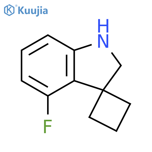 4'-fluoro-1',2'-dihydrospiro[cyclobutane-1,3'-indole] structure