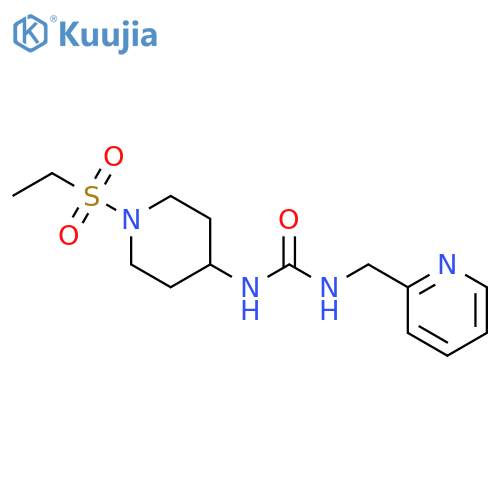 3-1-(Ethanesulfonyl)piperidin-4-yl-1-(pyridin-2-ylmethyl)urea structure