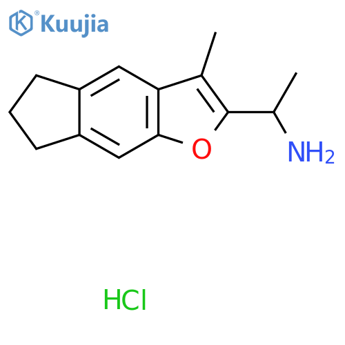 1-{3-methyl-5H,6H,7H-indeno[5,6-b]furan-2-yl}ethan-1-amine hydrochloride structure