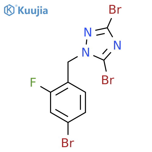 3,5-Dibromo-1-[(4-bromo-2-fluorophenyl)methyl]-1H-1,2,4-triazole structure