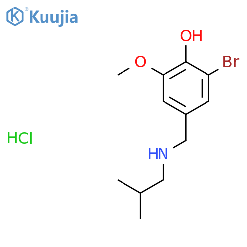 2-Bromo-6-methoxy-4-{[(2-methylpropyl)amino]methyl}phenol hydrochloride structure