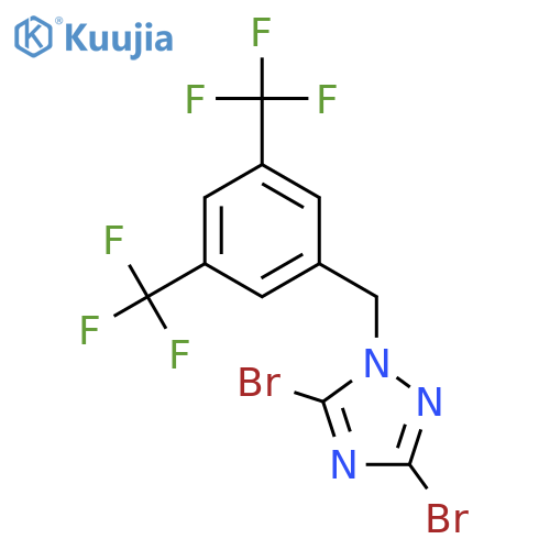 1-{[3,5-Bis(trifluoromethyl)phenyl]methyl}-3,5-dibromo-1H-1,2,4-triazole structure