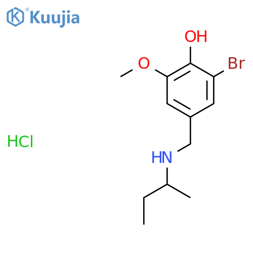 2-Bromo-4-{[(butan-2-yl)amino]methyl}-6-methoxyphenol hydrochloride structure