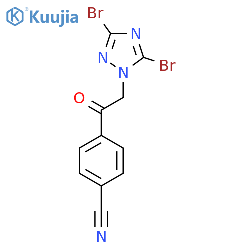 4-[2-(3,5-Dibromo-1H-1,2,4-triazol-1-yl)acetyl]benzonitrile structure